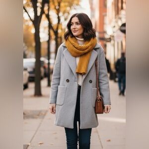 Cyrus Slate Blue Women's Peacoat sz Small ptp 20” length 34”